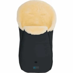 Altabebe Lammfellfußsack Für Kinderwagen Nordkap Schwarz