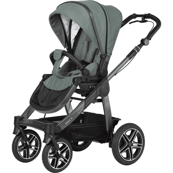 Hartan Kinderwagen ROCK IT GTR Mit Handbremse Casual Collection Bunny Dots (900) Gestellfarbe Platin