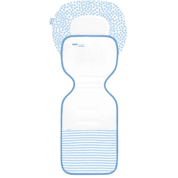 Odenwälder Sommer Kinderwagenauflage Ergonomisch Babycool, Stripes Bleu